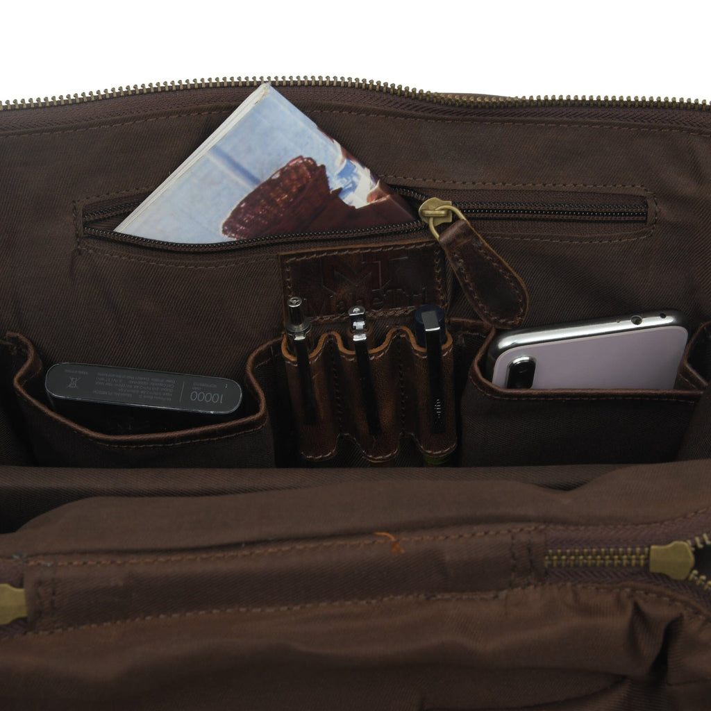 Alpha Brown Buffalo Leather Travel Backpack Classy Leather Bags