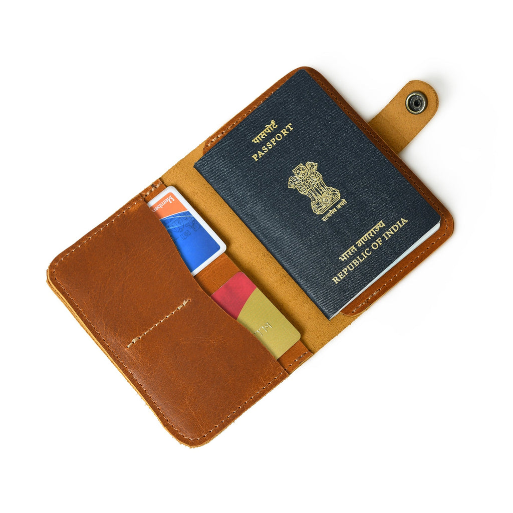 ChicVoyage Passport Sleeve - Tan Brown Classy Leather Bags