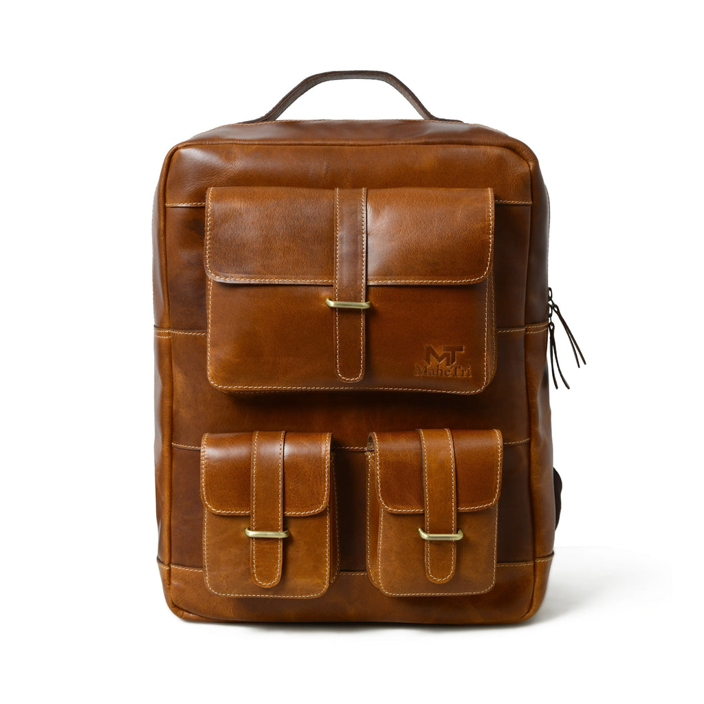 Tan Portland Laptop Backpack Classy Leather Bags