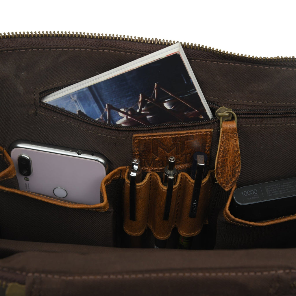 Alpha Caramel Buffalo Leather Travel Backpack Classy Leather Bags