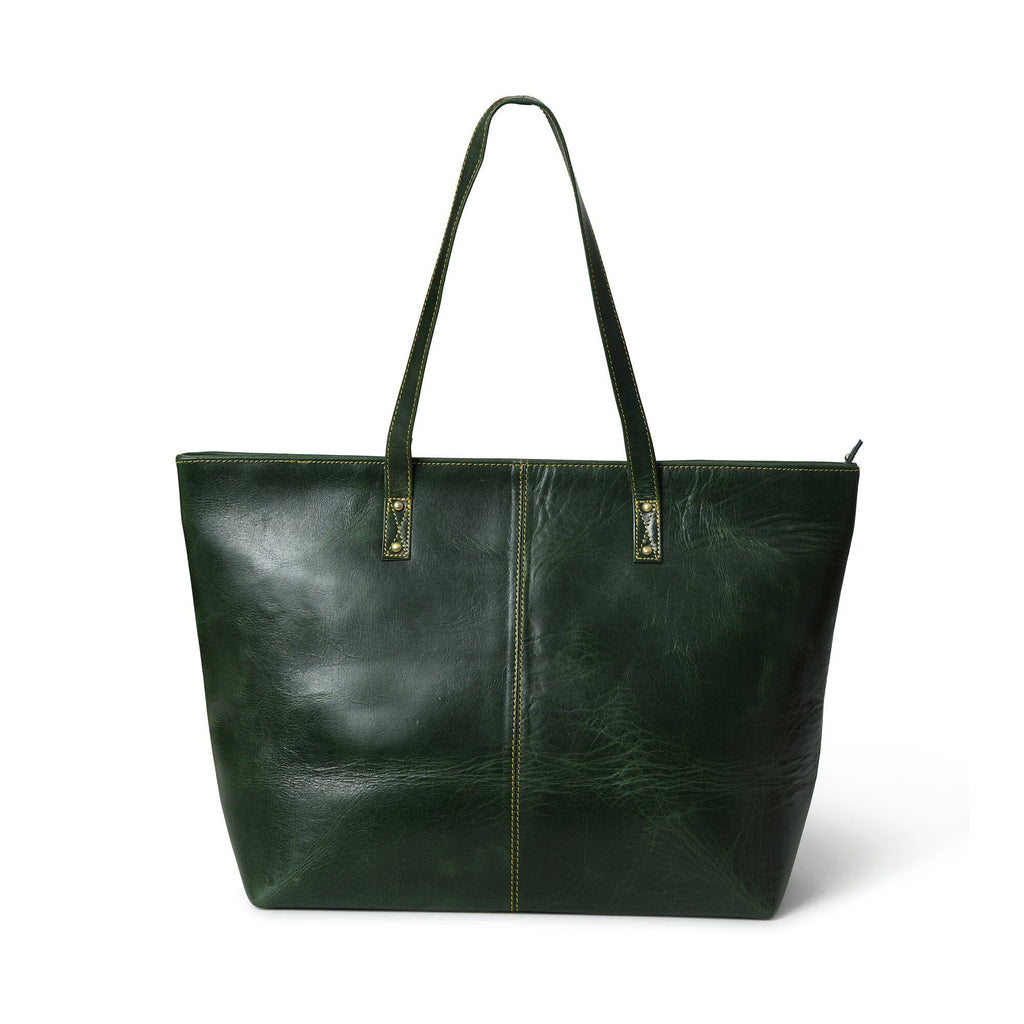 The Kim Tote Bag - Green Classy Leather Bags