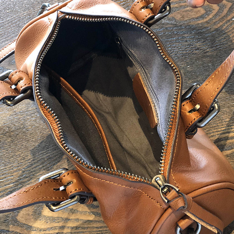 Leather Women Boston Bag, Women's Full Grain Leather Shoulder Bag, Leather Top Handle Bag RockCow Leather Studio