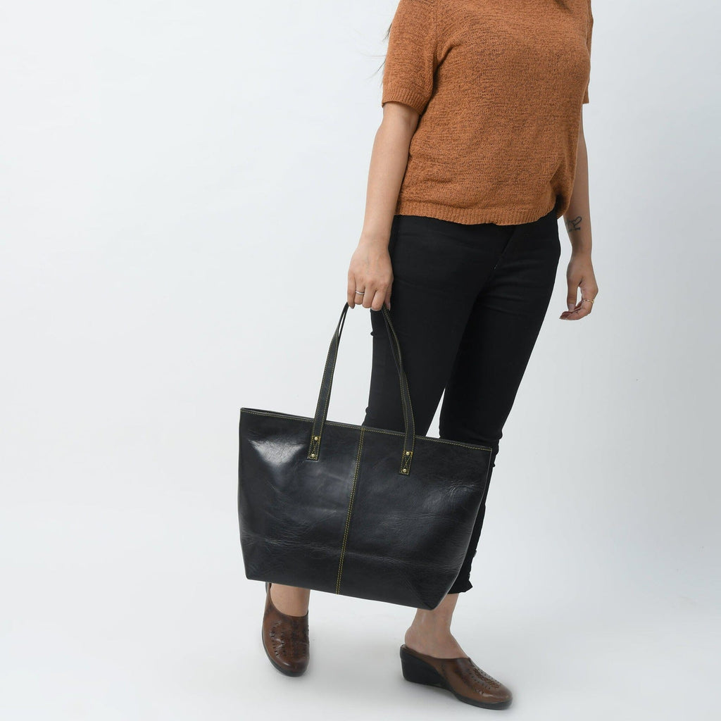 The Kim Tote Bag- Black Classy Leather Bags