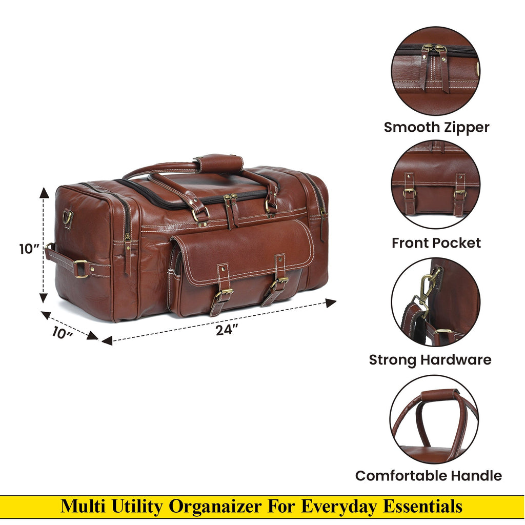 Upgraded Traveler Weekender Duffle Classy Leather Bags