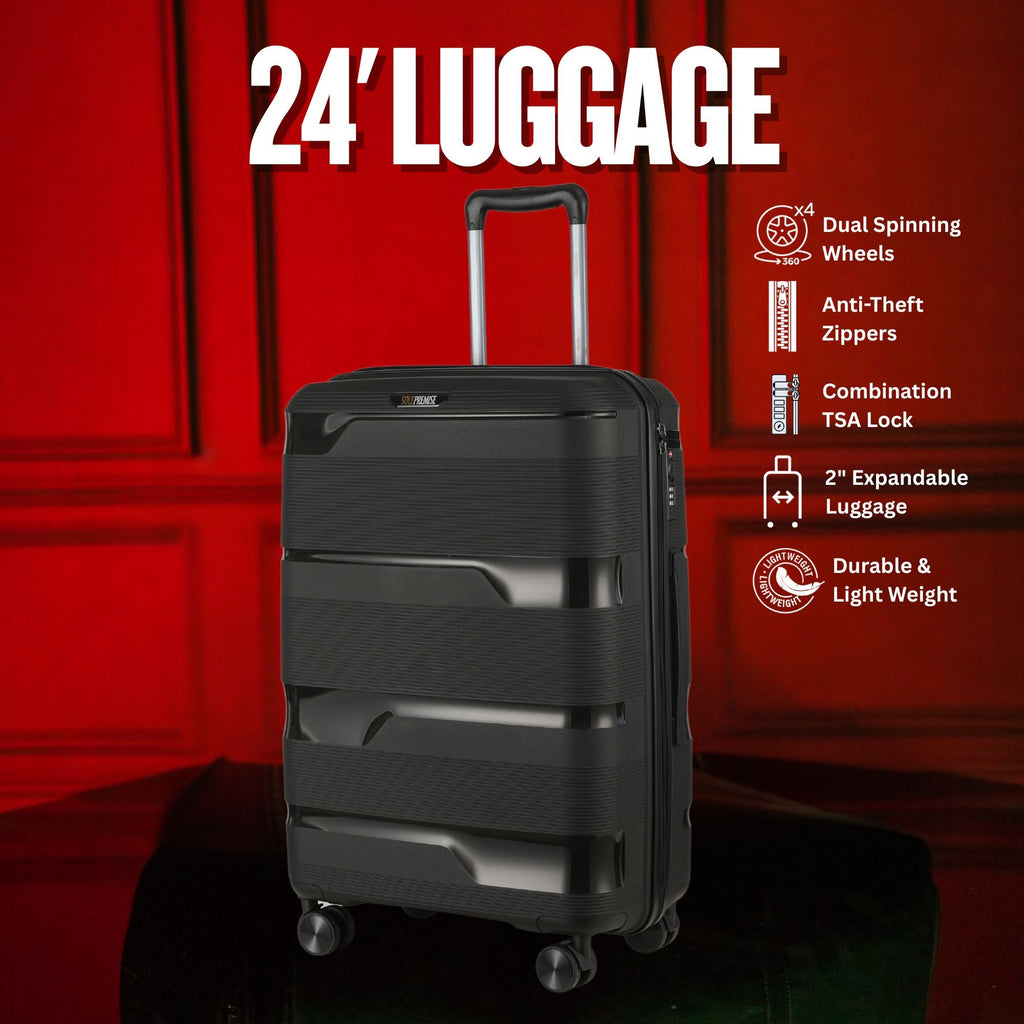 24-inch Black Hardcase Roller Luggage Sole Premise