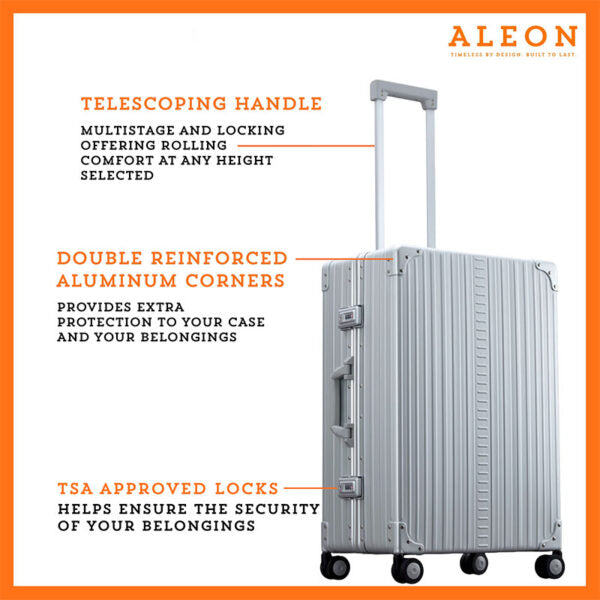 Aleon Aluminum 26" Checked Traveler Suitcase Aleon