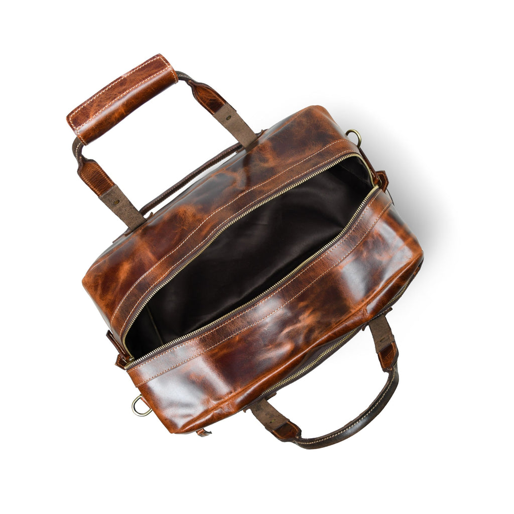 Espresso Elegance Carry on Duffle, Saddle Tan Classy Leather Bags