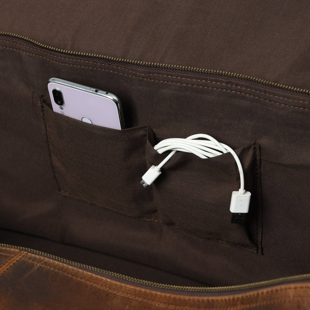 The Bolton Flap Duffel- Brown Classy Leather Bags