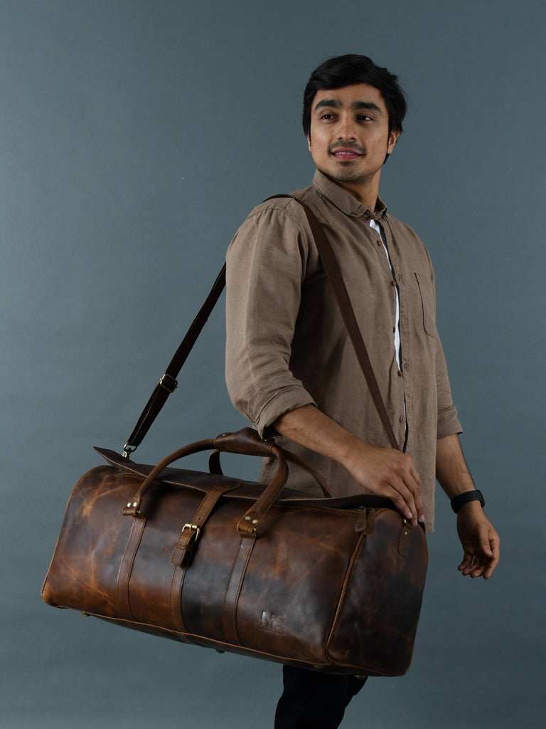 The Bolton Flap Duffel- Brown Classy Leather Bags