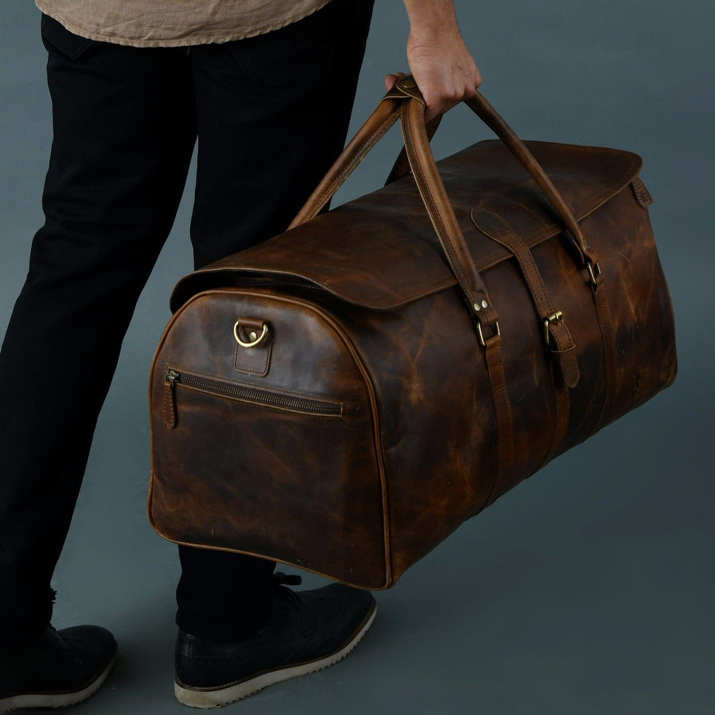The Bolton Flap Duffel- Brown Classy Leather Bags