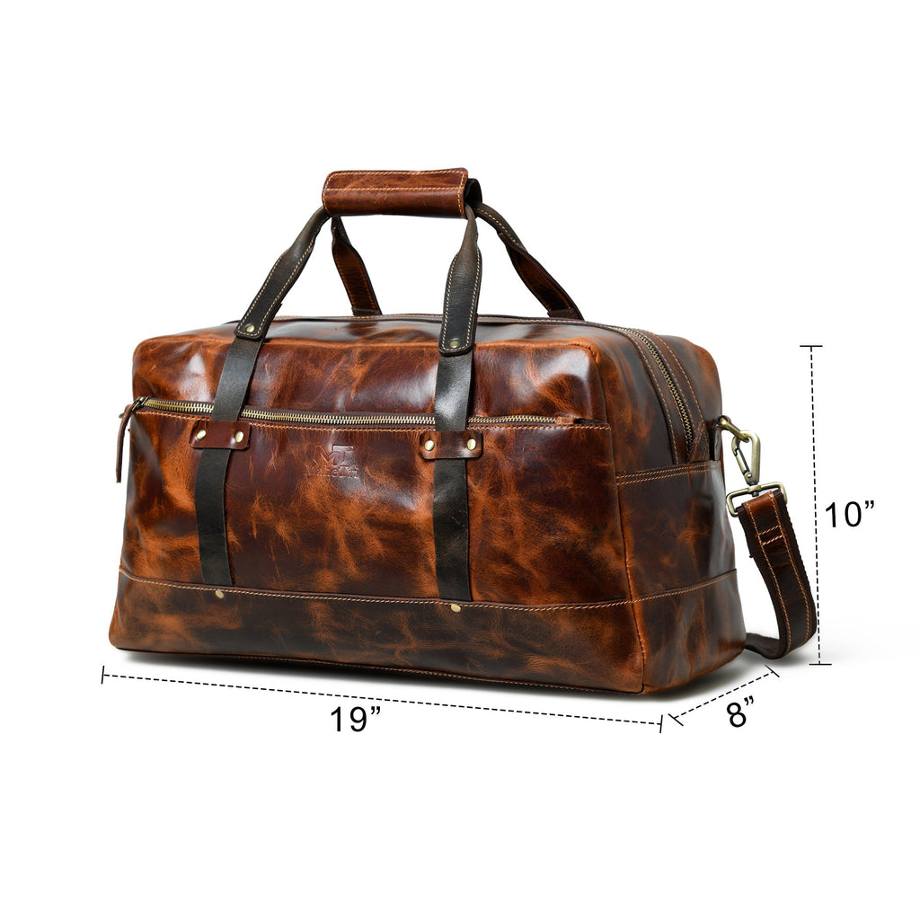 Espresso Elegance Carry on Duffle, Saddle Tan Classy Leather Bags
