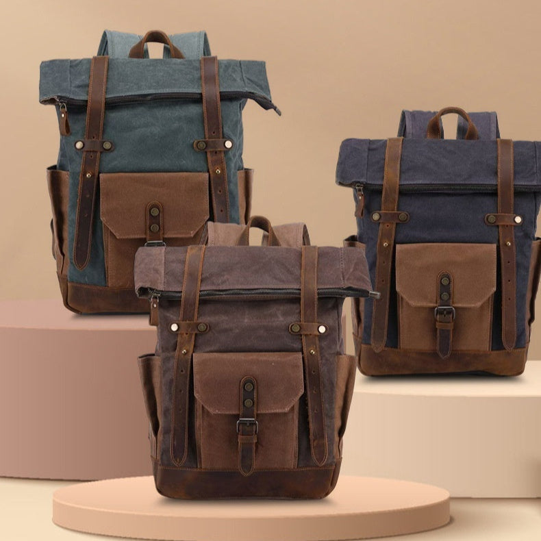 Vintage Oil Wax Waterproof Canvas Traveling Bag Social Buzz eSIMs