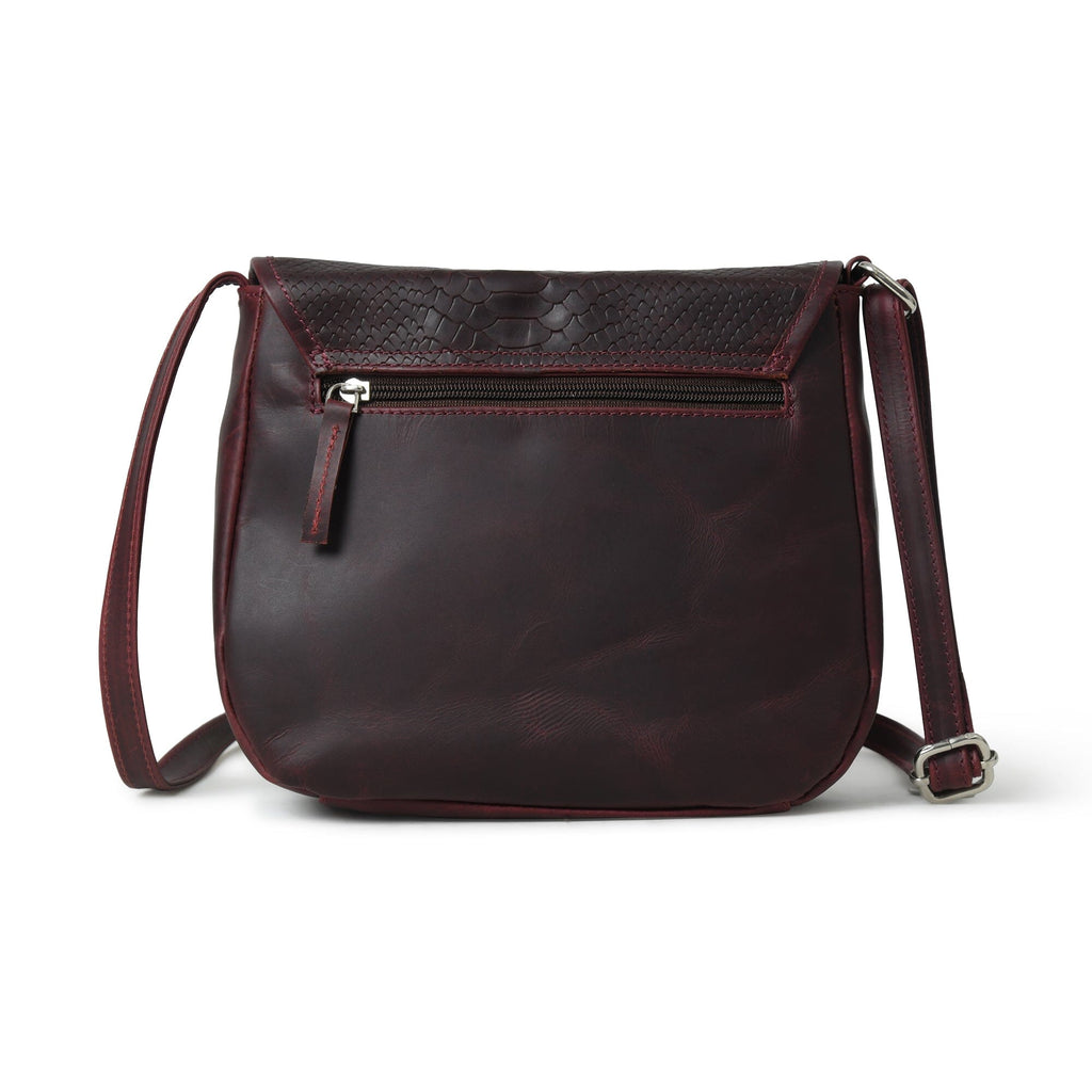The Croco Satchel- Cherry Red Classy Leather Bags
