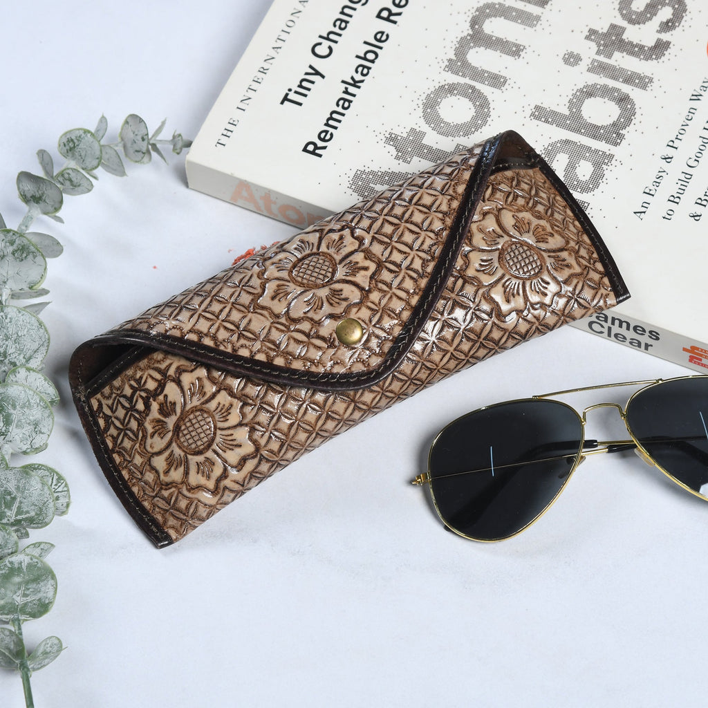Vintage Floral Sunglass Case Classy Leather Bags