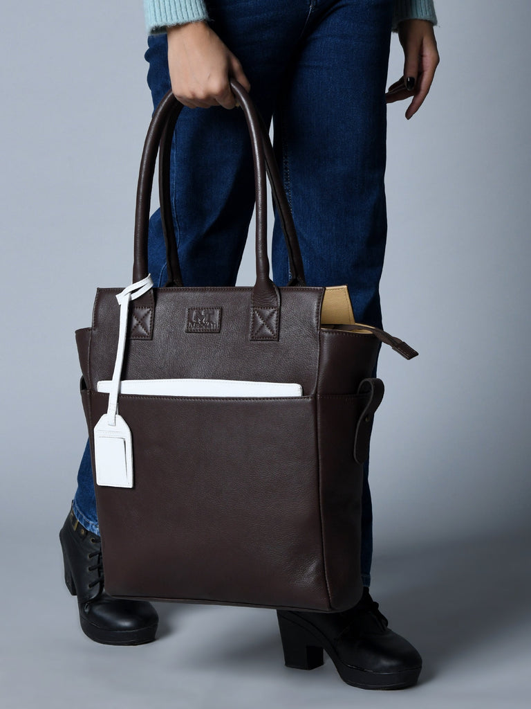 Chestnut Charm Brown Leather Tote Classy Leather Bags