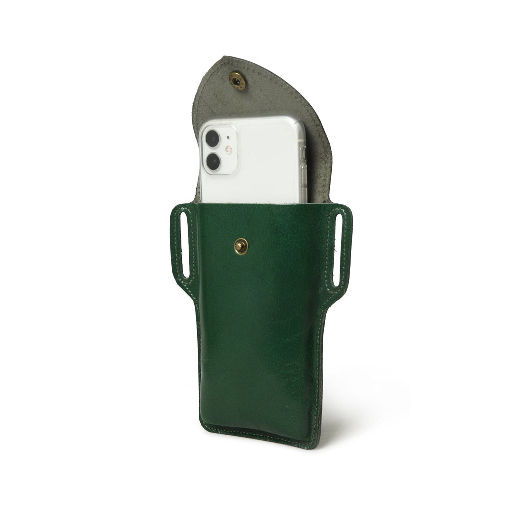 Mobile Holster Case- Green Classy Leather Bags