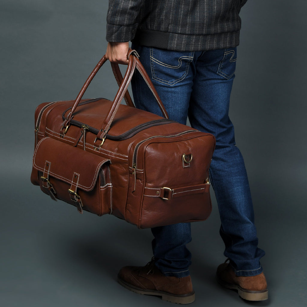 Upgraded Traveler Weekender Duffle Classy Leather Bags