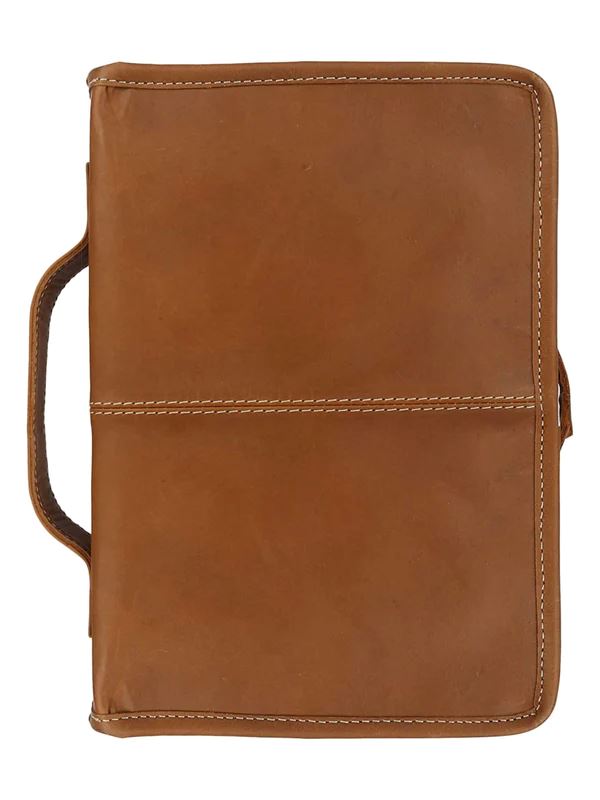 Classic Bible Leather Cover - Tan Classy Leather Bags