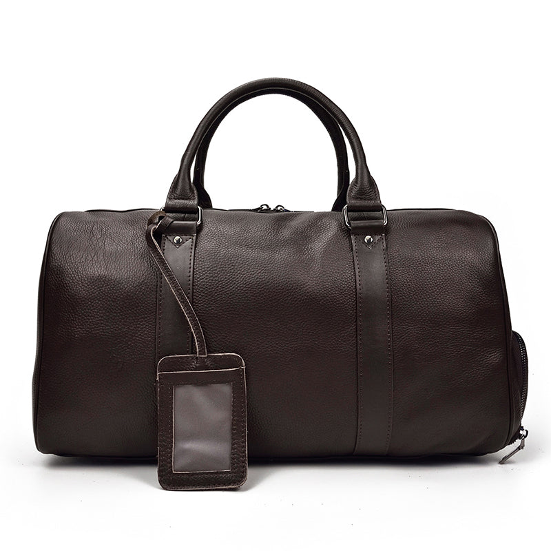 Full Grain Leather Travel Bag With Shoes Compartment, Cowhide Leather Duffle Bag, Overnight Bag RockCow Leather Studio