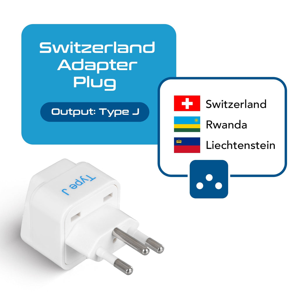 Switzerland Travel Adapter - Type J - 3 Pack (GP-11A) Ceptics