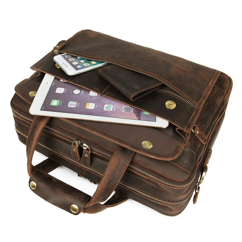 Crazy Horse Leather Briefcase Classy Leather Bags