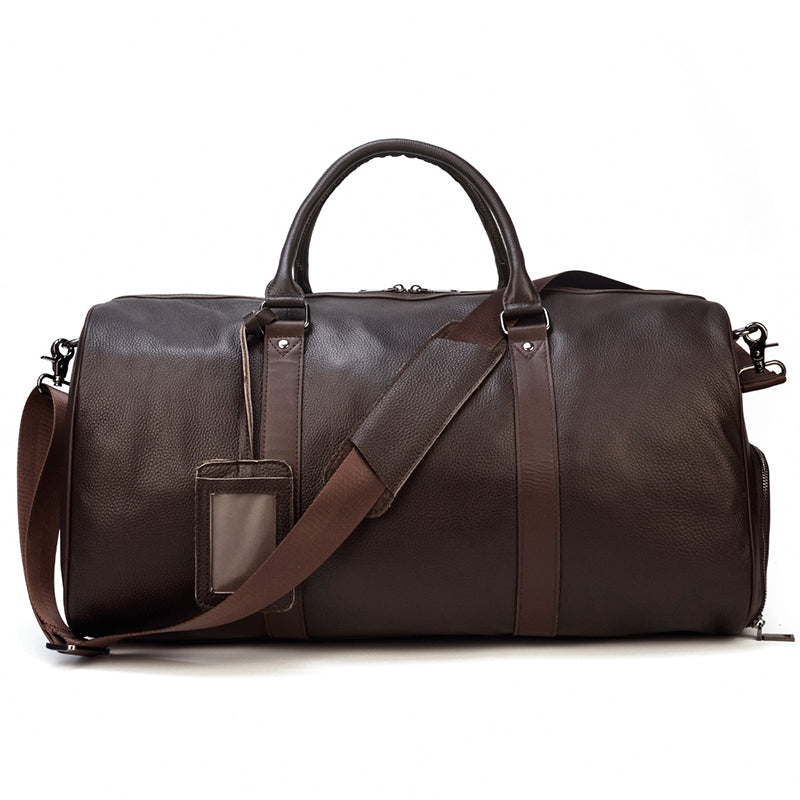 Handmade Full Grain Leather Carry-on Bag, Vintage Men's Travel Duffle & Gym Bag RockCow Leather Studio