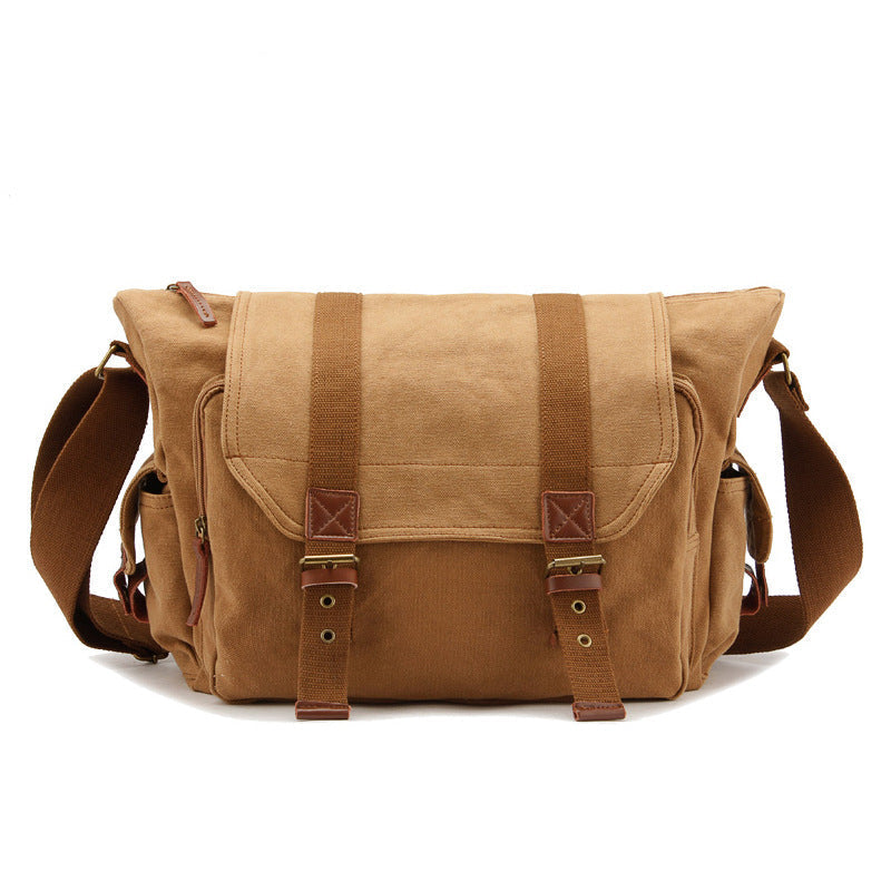Retro DSLR Camera Bag Canvas Camera Messenger Bag Shoulder Bag QSM1234 RockCow Leather Studio