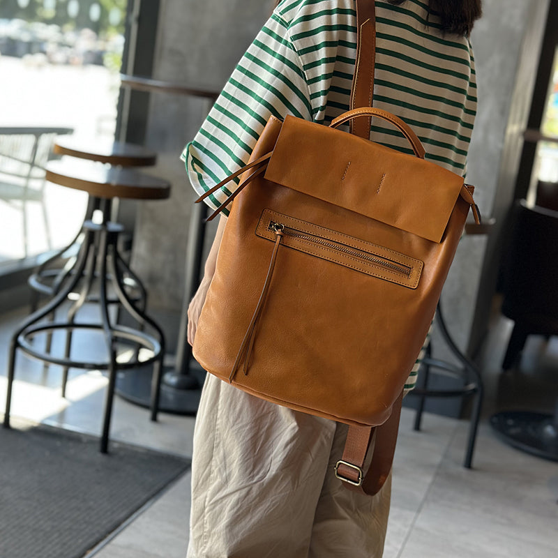 Handmade Leather Backpack for Women, Ladies Genuine Leather Backpack, Best Leather Women's Backpack for School RockCow Leather Studio