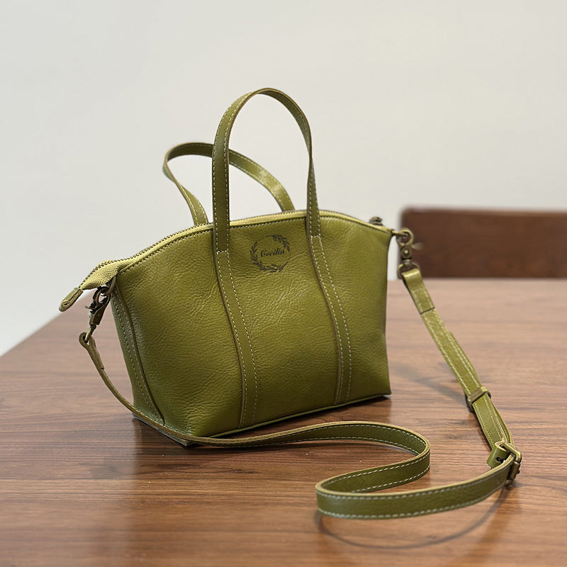 Full Grain Leather Top Handle Bag, Leather Crossbody Bags for Women, Small Leather Shoulder Bag RockCow Leather Studio