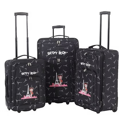Betty Boop-Themed Soft Sided 3 Piece Set Carry On and 2 Checked Bags Dony Corp.