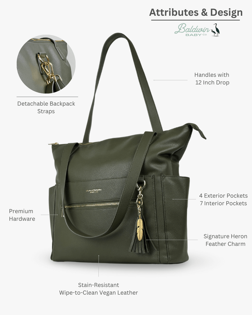 The Lillian Diaper Bag - Palmetto Baldwin Baby Company