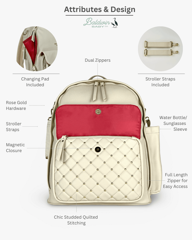 The Daphne Diaper Bag - Sandstone Baldwin Baby Company