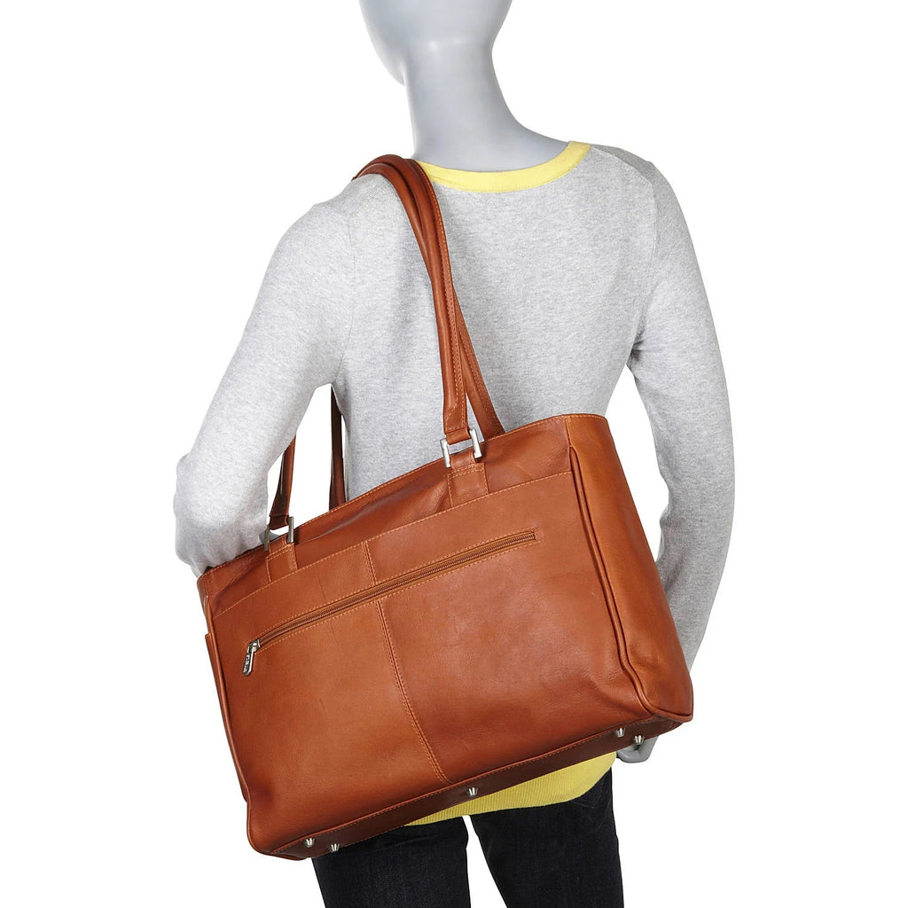 Piel Leather Ladies Laptop Tote With Pockets Piel
