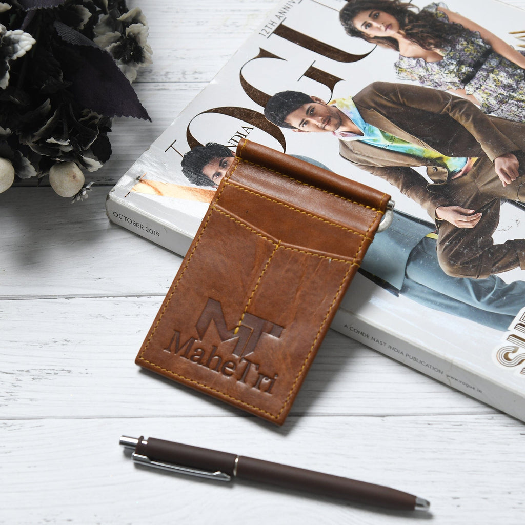 Finley Money Clipper- Tan Brown Classy Leather Bags