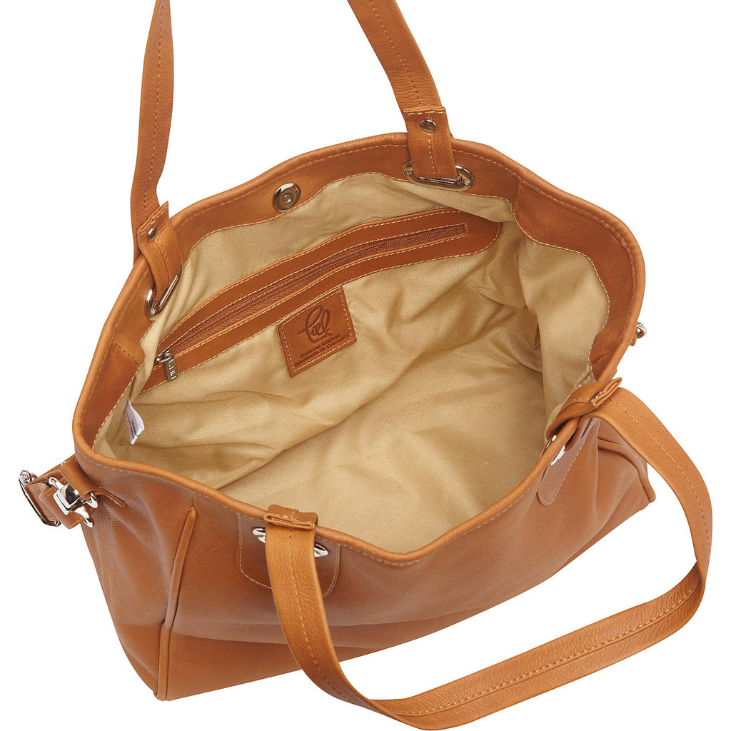 Piel Leather Open Tote/ Cross Body Bag Piel