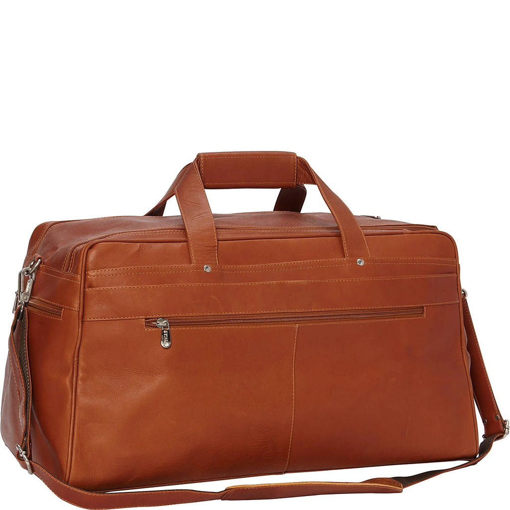 Piel Leather Hidden Pocket Carry On Duffle Bag