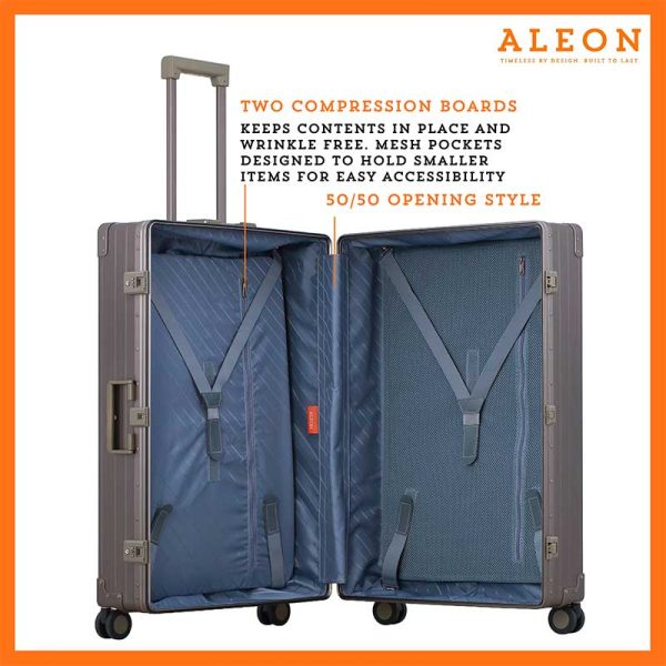 Aleon Aluminum 32″ Luggage Macro Plus Traveler Checked Luggage Aleon