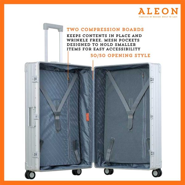 Aleon Aluminum 32″ Luggage Macro Plus Traveler Checked Luggage Aleon