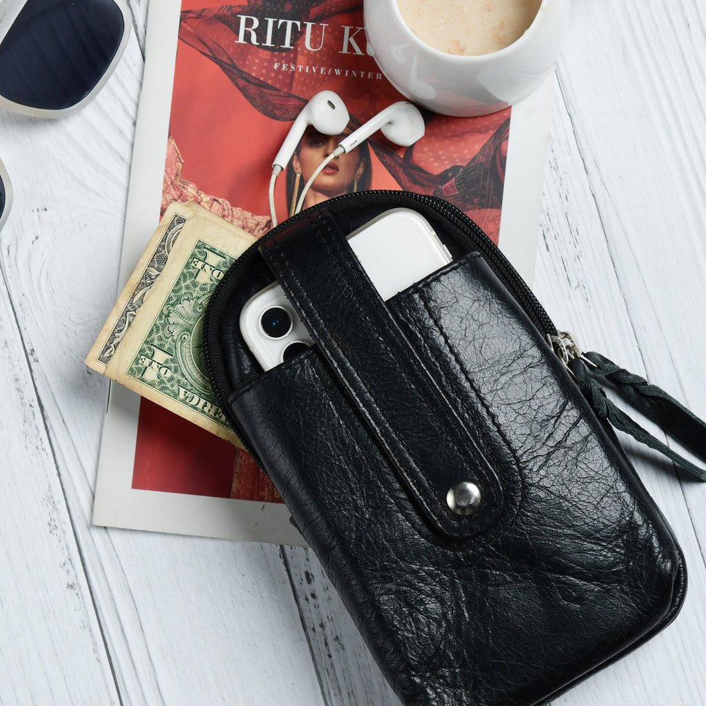 Jet-Set Organizer: Leather Phone Pouch Classy Leather Bags