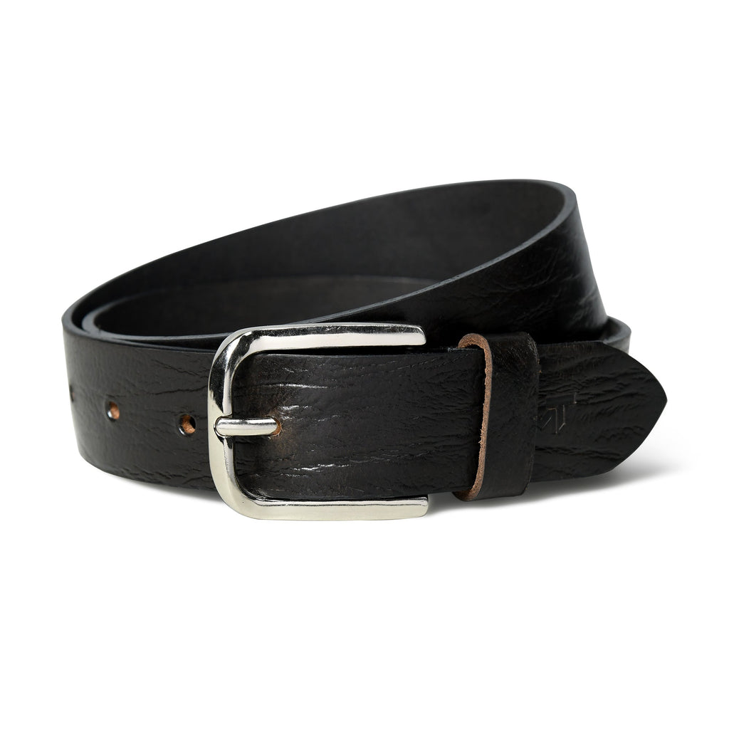 Textured Black Leather Belt Classy Leather Bags