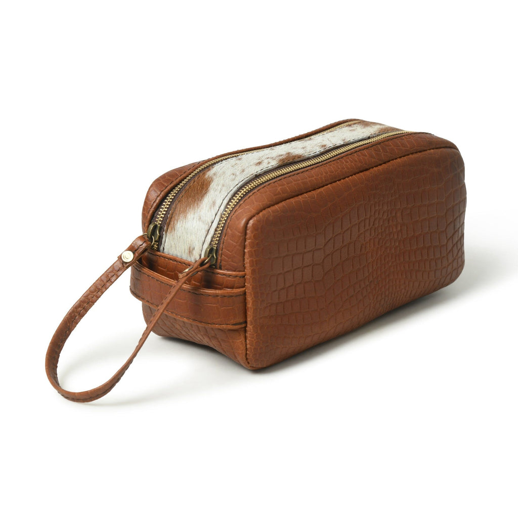 Hairon Croco Leather Toiletry Bag Classy Leather Bags