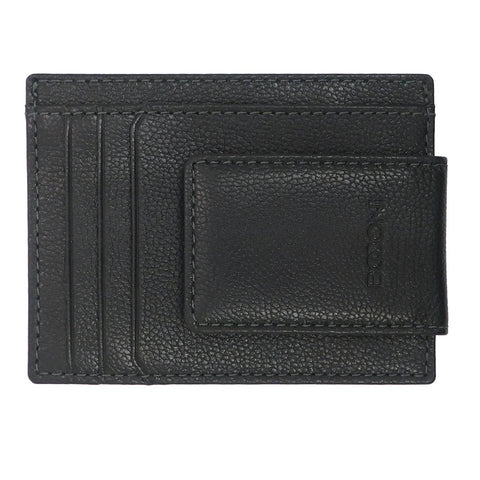Boconi Garth Pebbled Leather Magnetic Money Clip Front Pocket Wallet Boconi