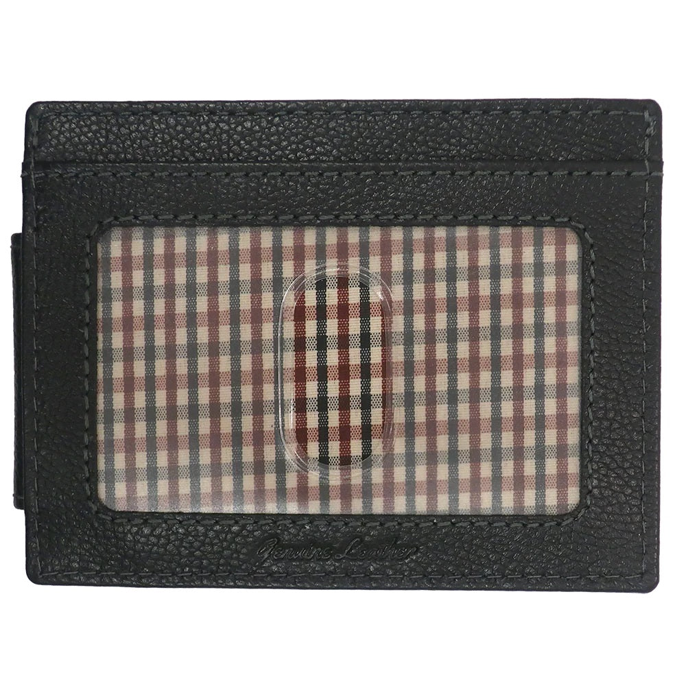 Boconi Garth Pebbled Leather Magnetic Money Clip Front Pocket Wallet Boconi