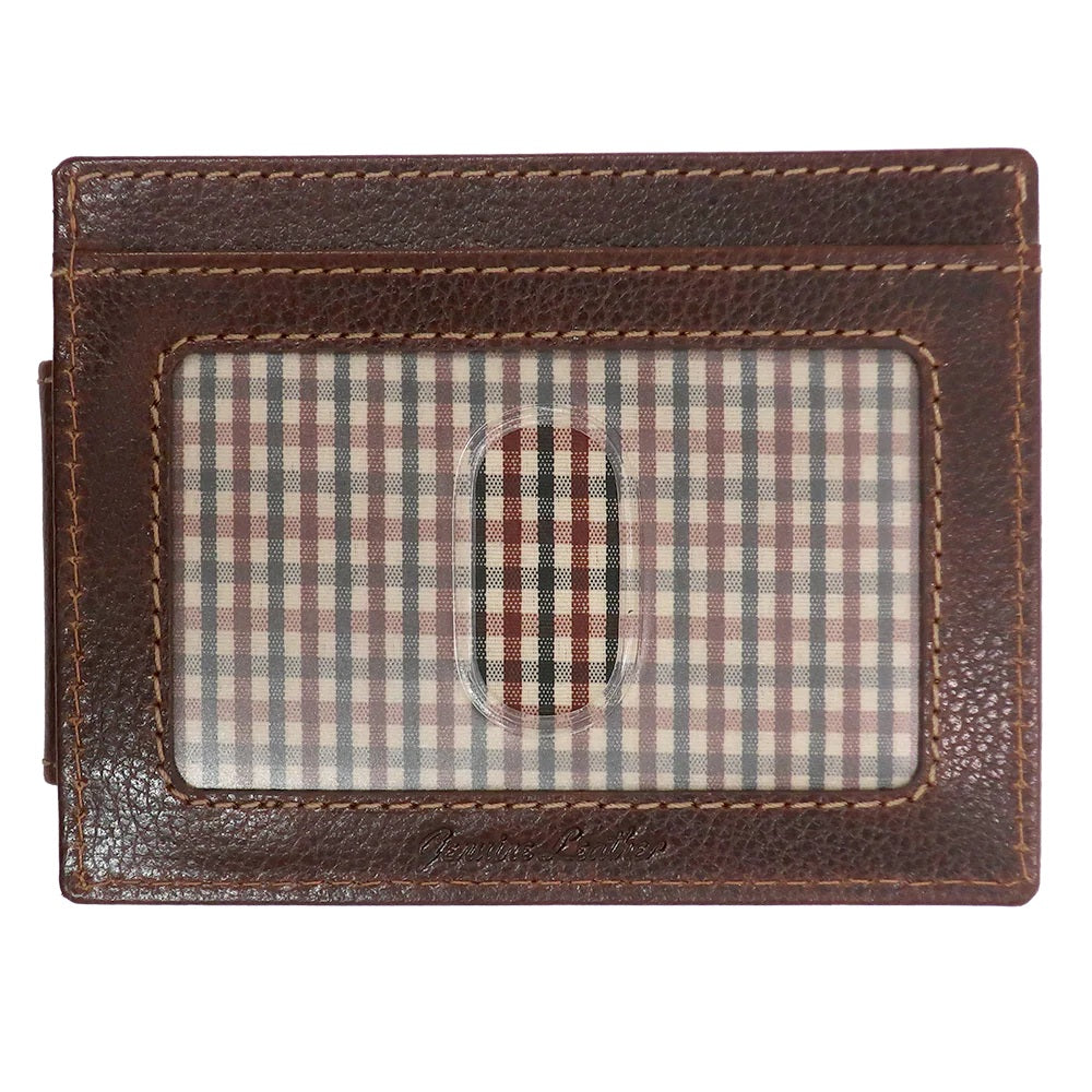 Boconi Garth Pebbled Leather Magnetic Money Clip Front Pocket Wallet Boconi