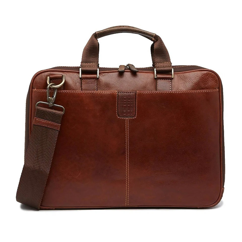 Boconi Garth Slim Leather Briefcase Zipster Boconi