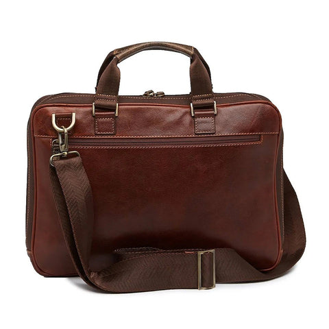 Boconi Garth Slim Leather Briefcase Zipster Boconi