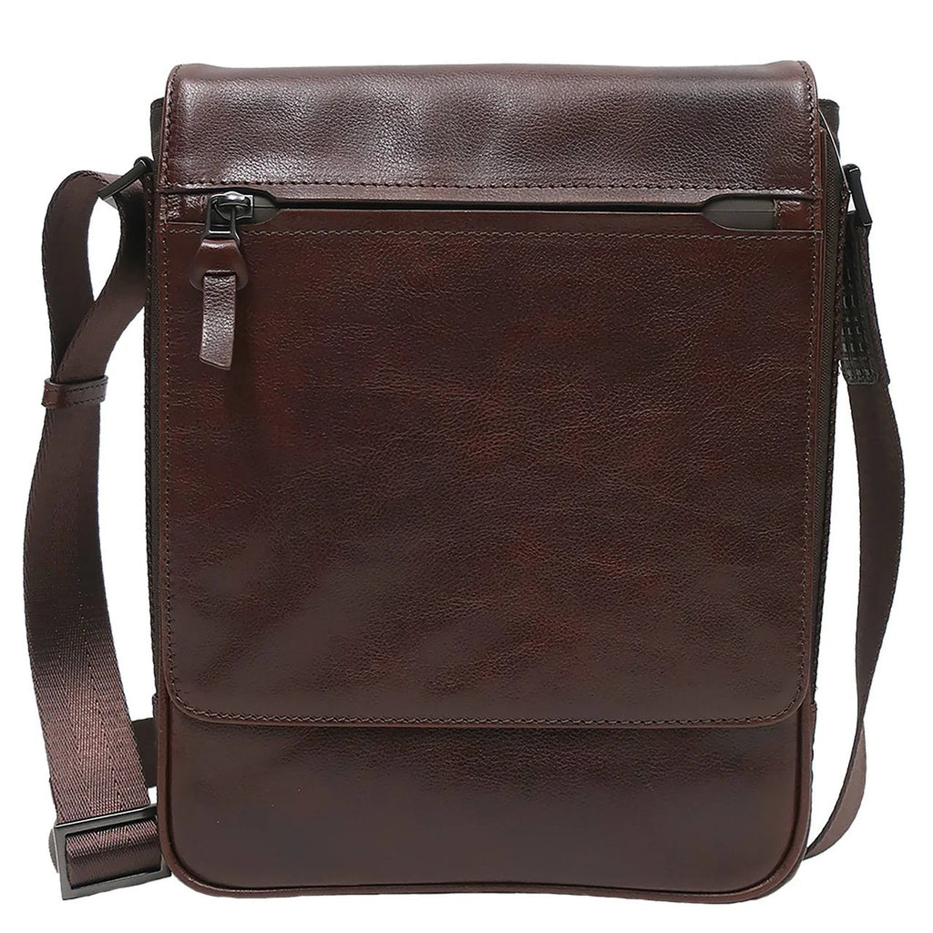 Boconi Garth Coated Zipper Leather Cross Body Bag Boconi
