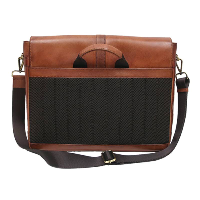 Boconi Darius Flip-Over Leather Messenger w RFID Boconi