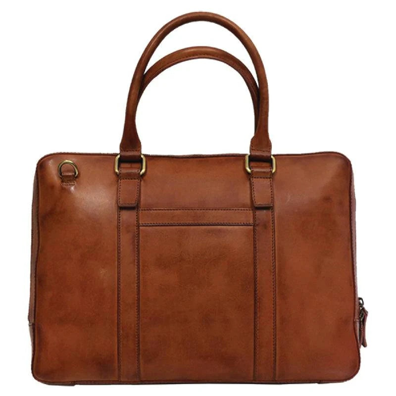 Boconi Darius Slim Leather Laptop Briefcase Boconi