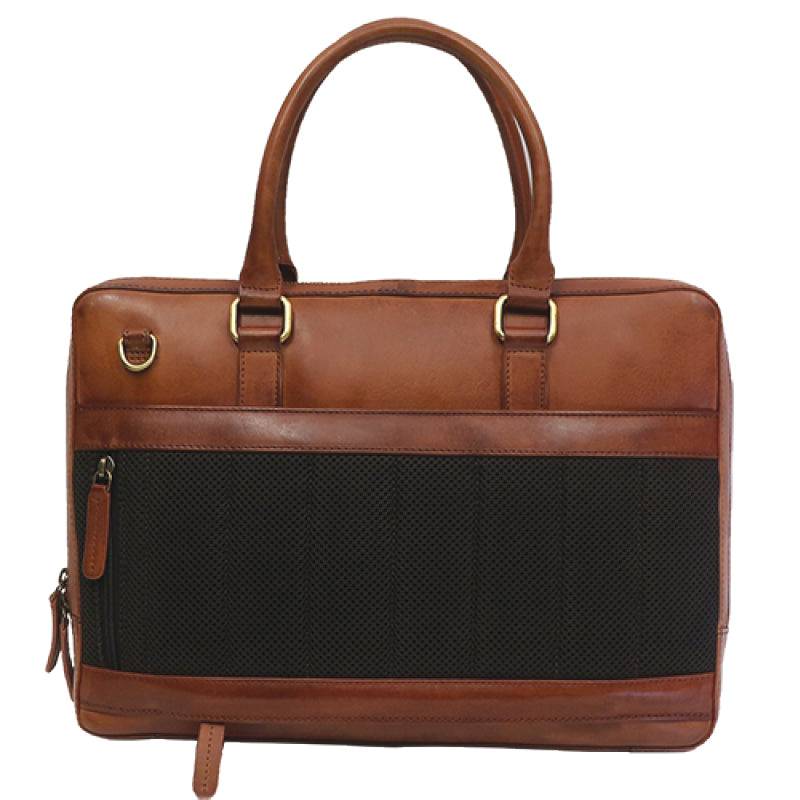 Boconi Darius Slim Leather Laptop Briefcase Boconi